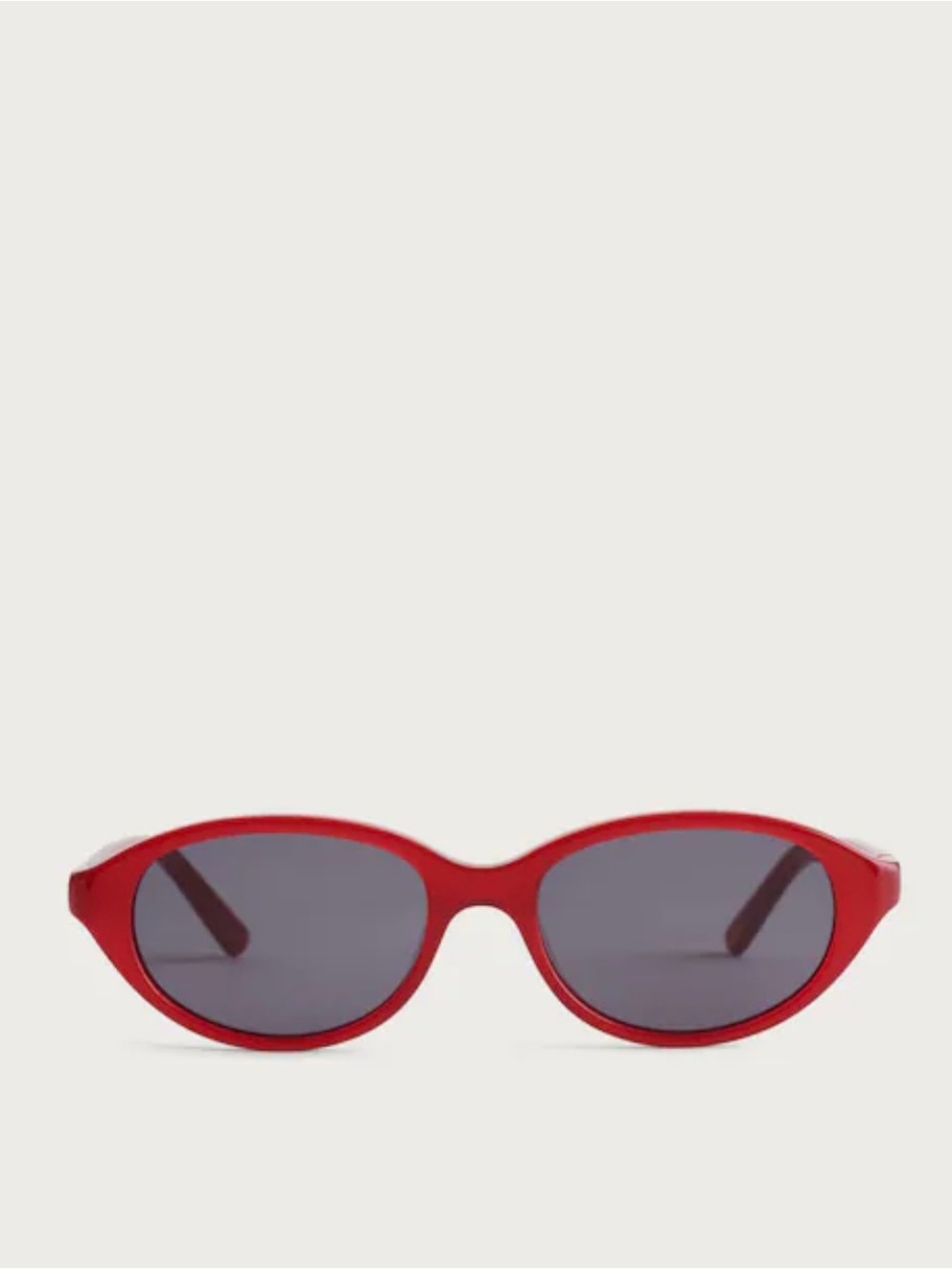 Madewell Solina Red Oval Sunglasses with Dark Lenses